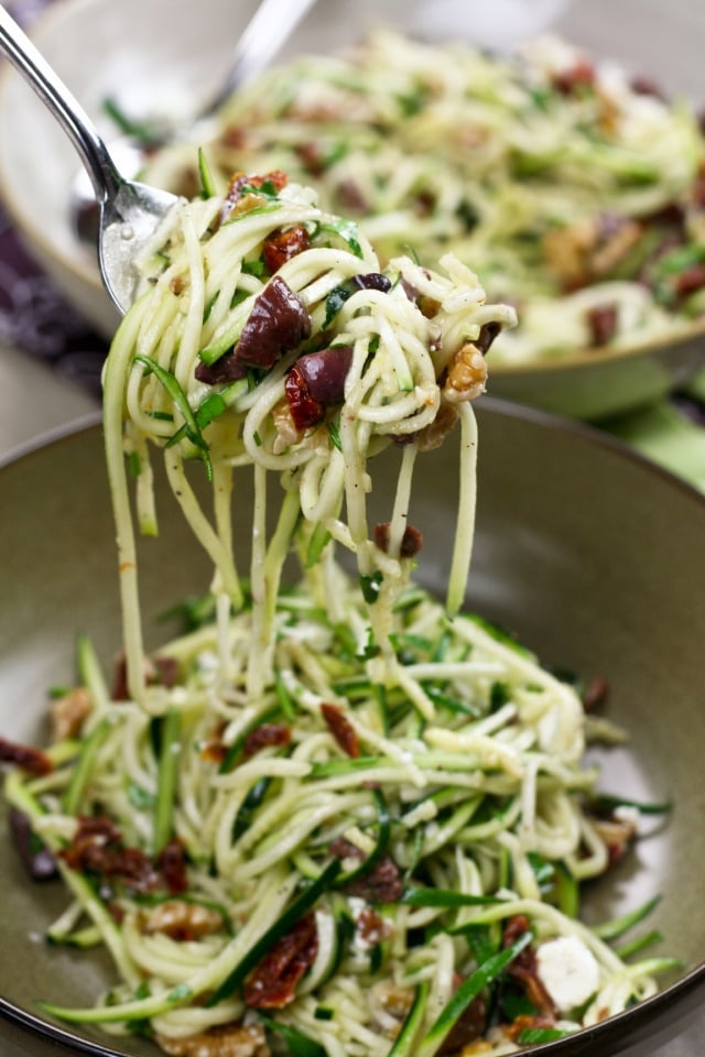 Zucchini Carpaccio, Spaghetti Style • The Healthy Foodie