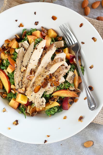 Kale, Chicken and Peaches Salad