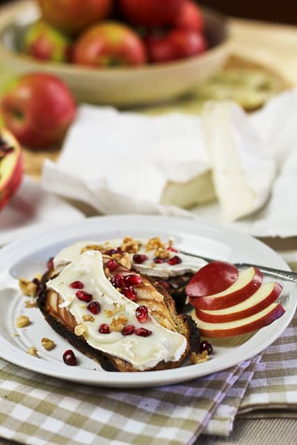 Goat Brie Cheese Apple and Pomegranate Crostinis | by Sonia! The Healthy Foodie