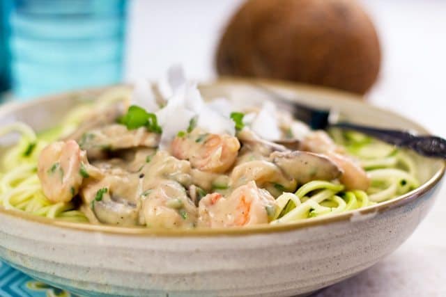 Creamy Shrimp On Zucchini Pasta | by Sonia! The Healthy Foodie