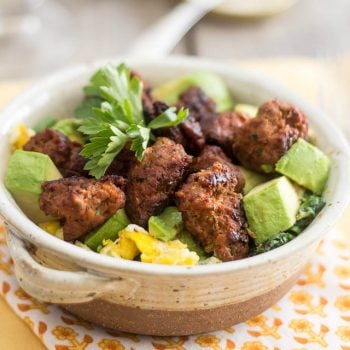 Italian Sausage, Egg and Spinach Breakfast Bowl
