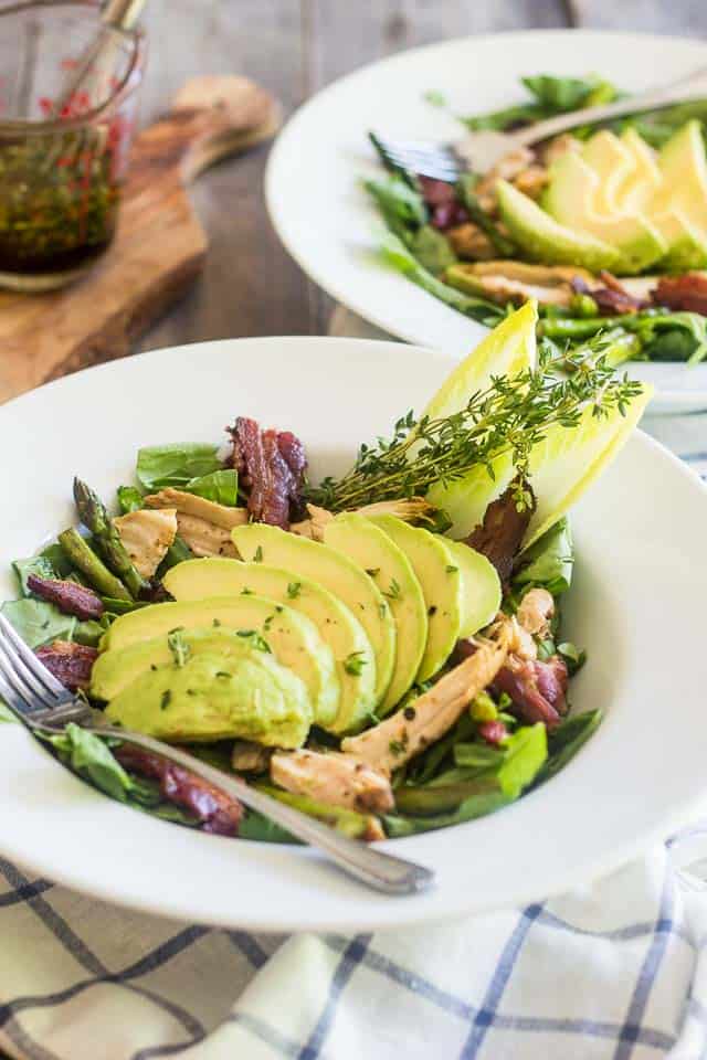 Chicken Bacon and Roasted Asparagus Salad | thehealthyfoodie.com