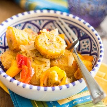 Baked Plantains and Sweet Peppers
