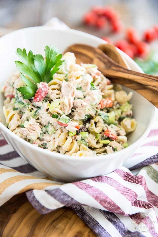 Simple Tuna Rotini Salad • The Healthy Foodie