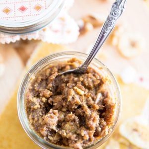 Spread this Banana Coconut Walnut Butter on a piece of buttered toast for a tasty snack, or just eat it by the spoonful... it's like Banana Bread in a jar!