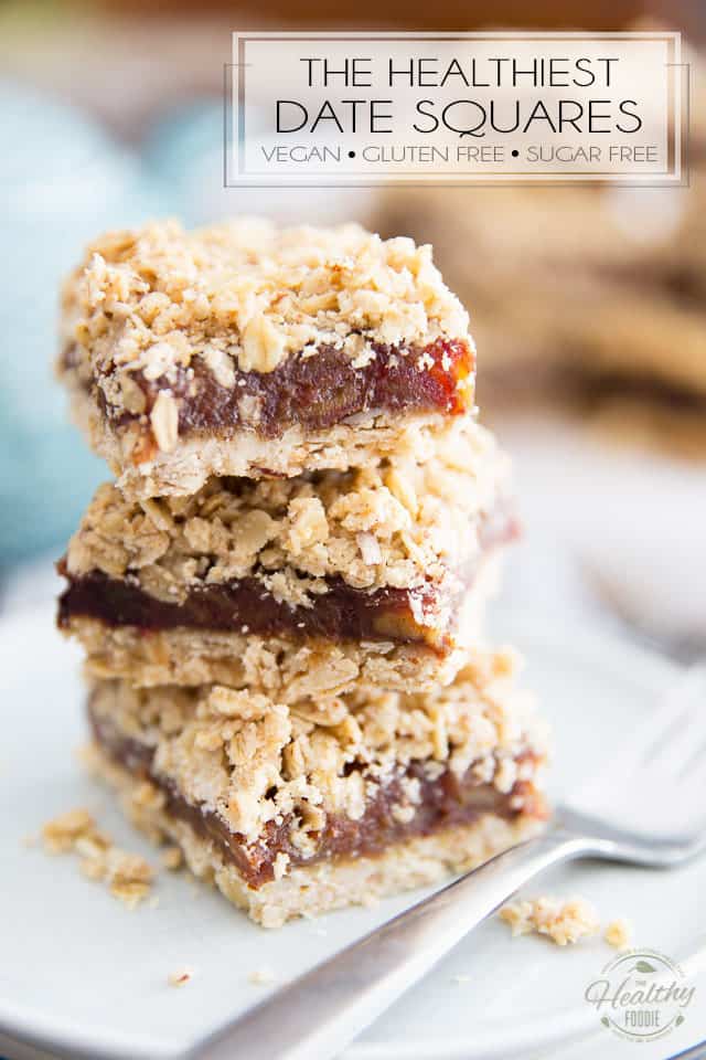 Free of gluten and added sugar, these Vegan Date Squares are just as good, if not better, than the real thing! Super moist and deliciously tasty, they're the perfect replica of your typical soft, sweet and crunchy date square.