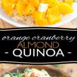 So simple yet so crazy loaded with flavor, this Orange Cranberry Almond Quinoa makes for a fantastic side dish with a unique, exotic twist!