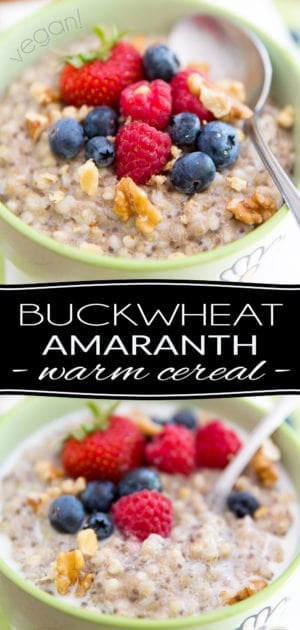 Not only is this creamy Buckwheat and Amaranth Warm Cereal super nutritious, it's also filled with all kinds of interesting flavors and fun textures! It sure is a nice change from your usual morning oatmeal! Will you dare give it a try?