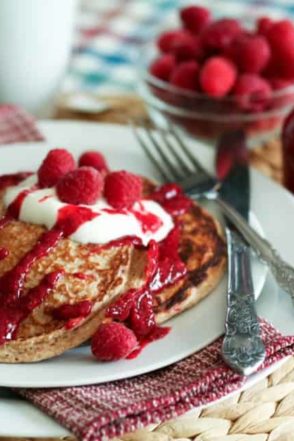 Raspberry Oatmeal Protein Pancakes | by Sonia! The Healthy Foodie