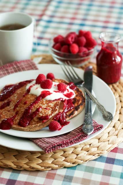 Raspberry Oatmeal Protein Pancakes | by Sonia! The Healthy Foodie