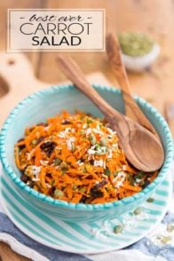 Ready in just a few minutes, this is undoubtedly the Best Carrot Salad EVER! Try it once and I can guarantee that it will become your go-to carrot salad recipe! Just be sure not to leave the secret ingredient out...