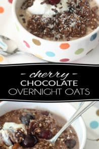 Breakfast that tastes just like dessert but that's as nutritious as can be? That's exactly what you get in a bowl of these Cherry & Chocolate Overnight Oats!