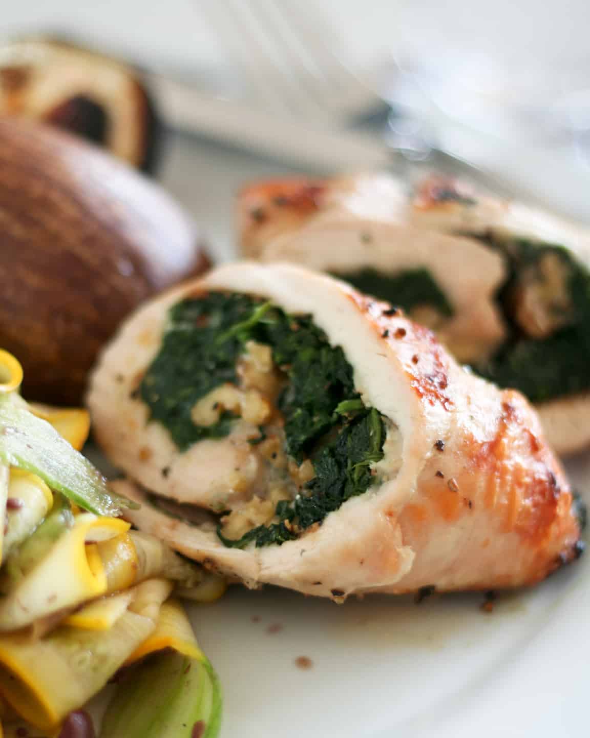 Spinach and Blue Cheese Chicken Roulades