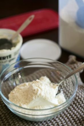 Whey Protein Powder and Plain Yogurt