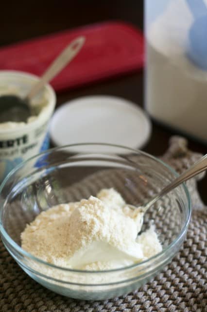 Whey Protein Powder and Plain Yogurt 