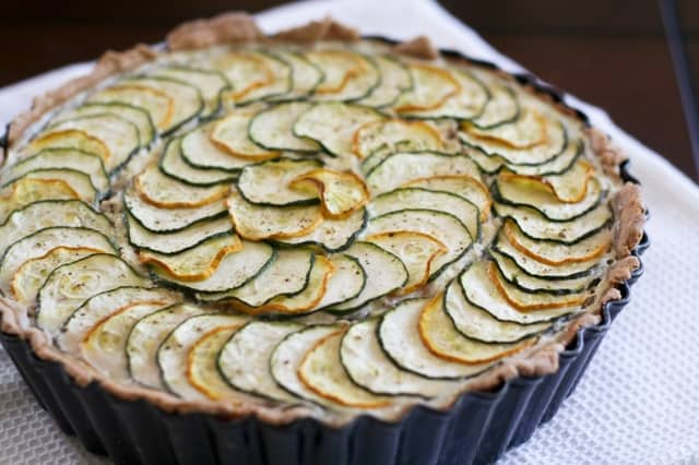 Yellow and Green Cheesy Zucchini Tart • The Healthy Foodie