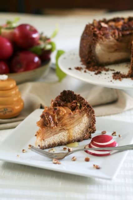 Healthy Apple Pecan and Honey Caramel Cheesecake | by Sonia! The Healthy Foodie