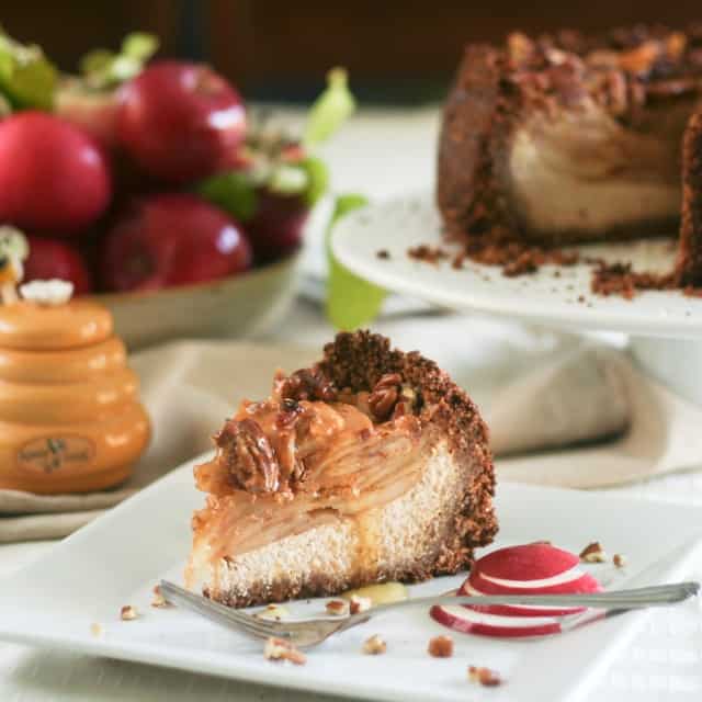 Healthy Apple Pecan and Honey Caramel Cheesecake | by Sonia! The Healthy Foodie