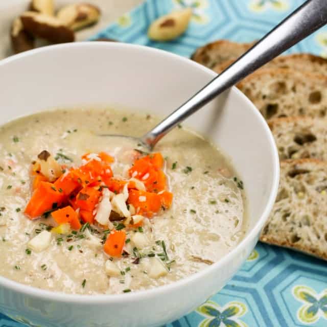 Creamy Cauliflower, Carrot and Brazil Nut Soup • The Healthy Foodie
