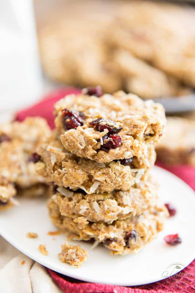 Free of refined sugar, made with nothing but wholesome ingredients, these Soft and Chewy Cranberry Orange Oatmeal Cookies are so crazy healthy and good for you, they might as well be seen as portable oatmeal. They make for a great snack for kids and adults alike!