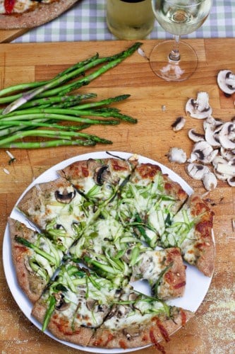 Shaved Asparagus and Mushroom Pizza • The Healthy Foodie