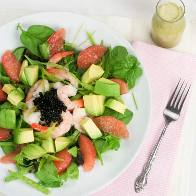 Shrimp, Avocado and Pink Grapefruit Salad • The Healthy Foodie
