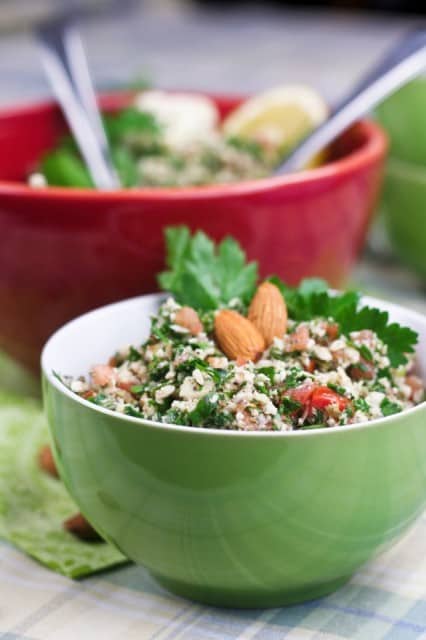 Grain Free Cauliflower Tabouleh | thehealthyfoodie.com