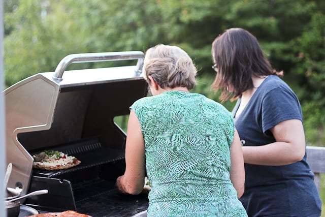 The girls are BBQing