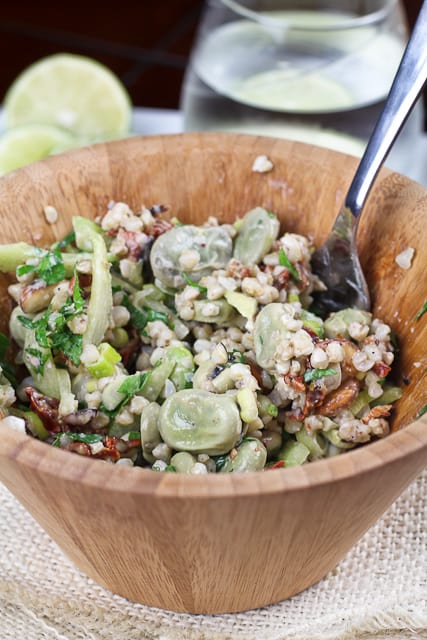 Creamy Buckwheat, Fava Bean and Sun Dried Tomato Salad • The Healthy Foodie