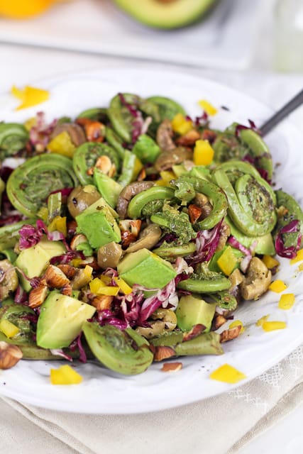 Fiddleheads Olive and Almonds Salad