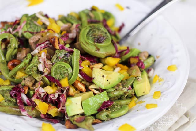 Fiddleheads Olive and Almonds Salad