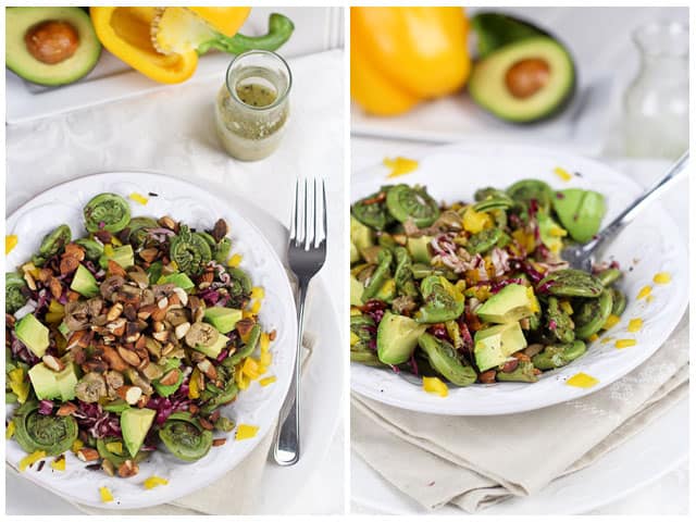 Fiddleheads Olive and Almonds Salad