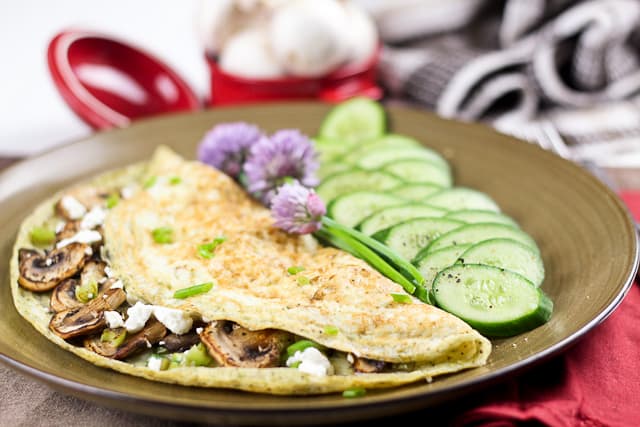 Mushroom and Goat Cheese Egg White Omelet