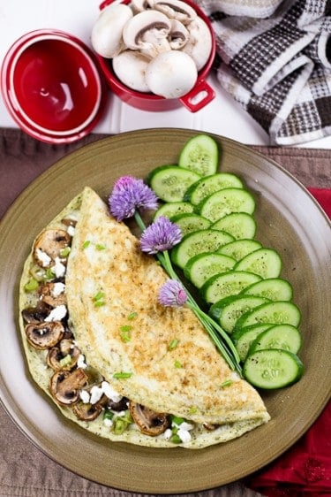 Mushroom and Goat Cheese Egg White Omelet