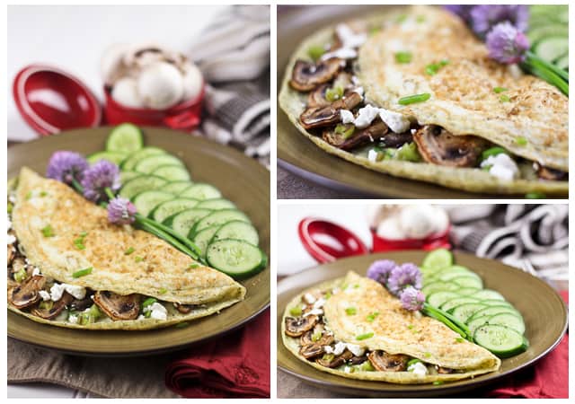 Mushroom and Goat Cheese Egg White Omelet