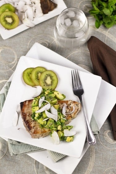 Tuna Steak with Kiwi Avocado Salsa