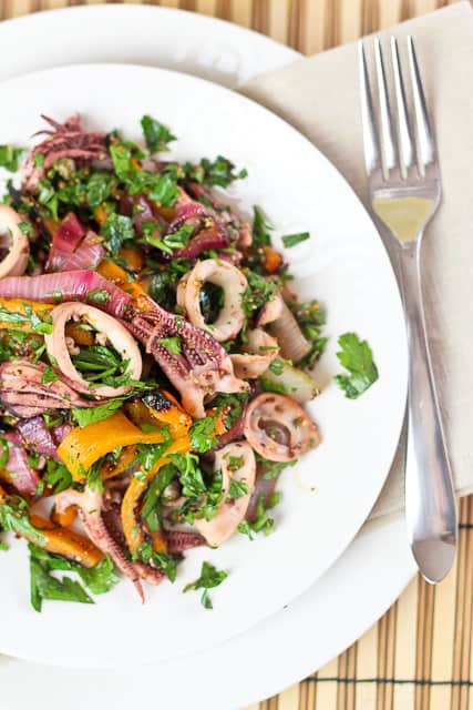 Calamari and Pickled Onion Salad | by Sonia! The Healthy Foodie