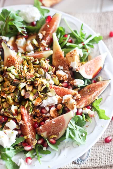 Fresh Fig and Goat Cheese Salad with Pomegranate Agrodolce | by Sonia! The Healthy Foodie