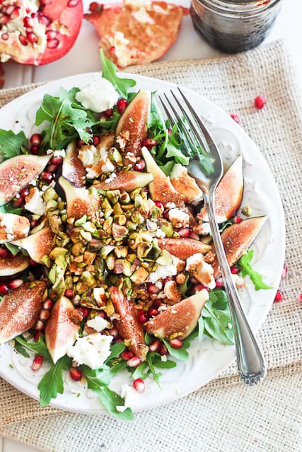 Fresh Fig and Goat Cheese Salad with Pomegranate Agrodolce | by Sonia! The Healthy Foodie