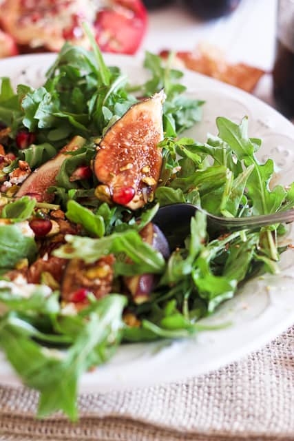 Fresh Fig and Goat Cheese Salad with Pomegranate Agrodolce | by Sonia! The Healthy Foodie