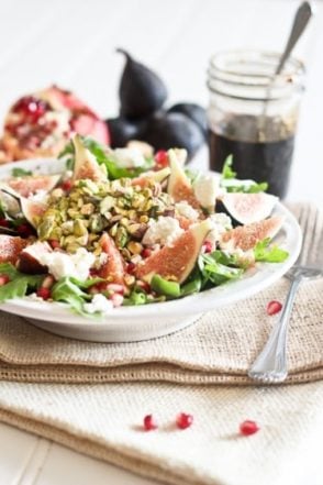 Fresh Fig and Goat Cheese Salad with Pomegranate Agrodolce | by Sonia! The Healthy Foodie