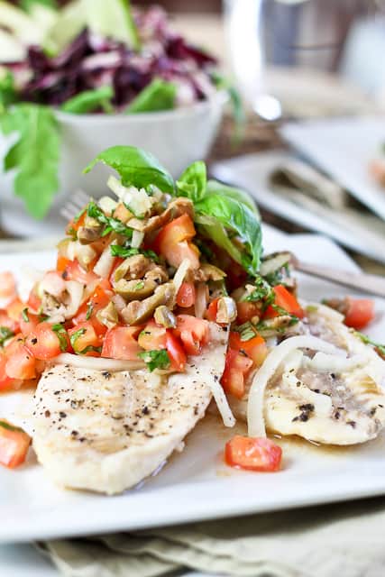 Poached Freshwater Bass with Tomato and Green Olive Salsa | by Sonia! The Healthy Foodie