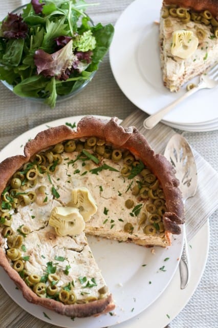 Artichoke and Green Olive Savory Cheesecake | by Sonia! The Healthy Foodie