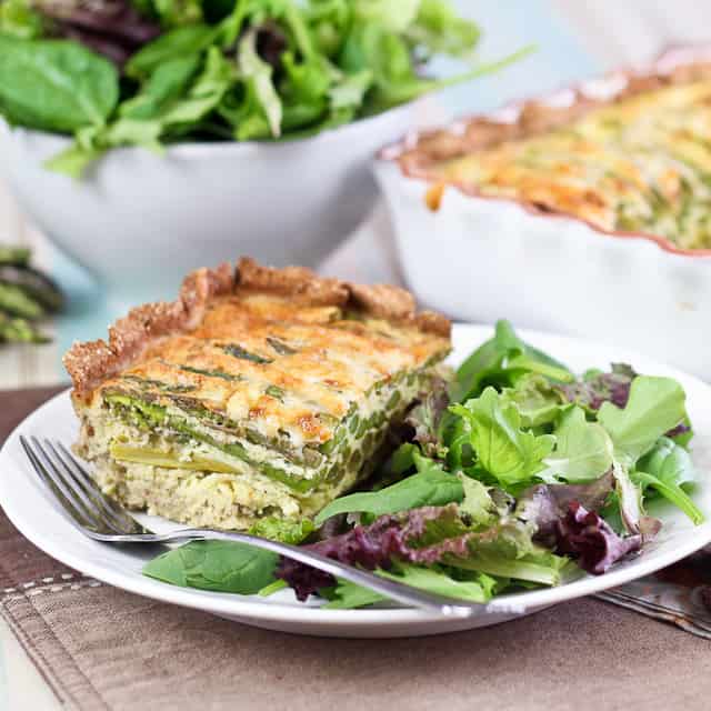 Grain Free Asparagus and Cheese Quiche | by Sonia! The Healthy Foodie