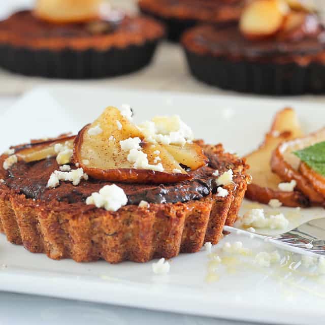 Caramelized Pear Chocolate Tartlets | by Sonia! The Healthy Foodie