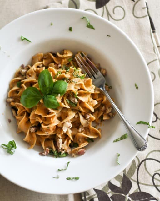 Creamy Pumpkin and Chestnuts Pasta | by Sonia! The Healthy Foodie