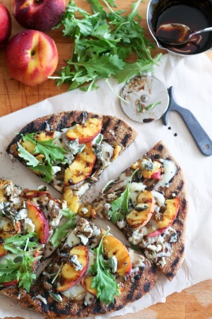 Rustic Grilled Peaches Pizza | by Sonia! The Healthy Foodie