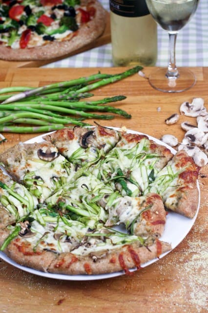 Shaved Asparagus and Mushroom Pizza | by Sonia! The Healthy Foodie
