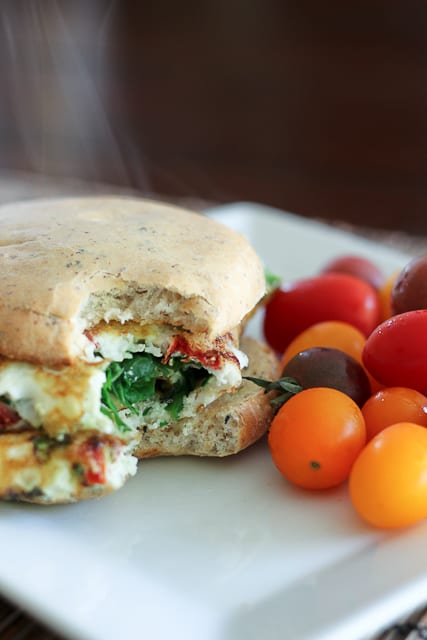 Spinach and Sun Dried Tomatoes Omelet Sandwich | by Sonia! The Healthy Foodie