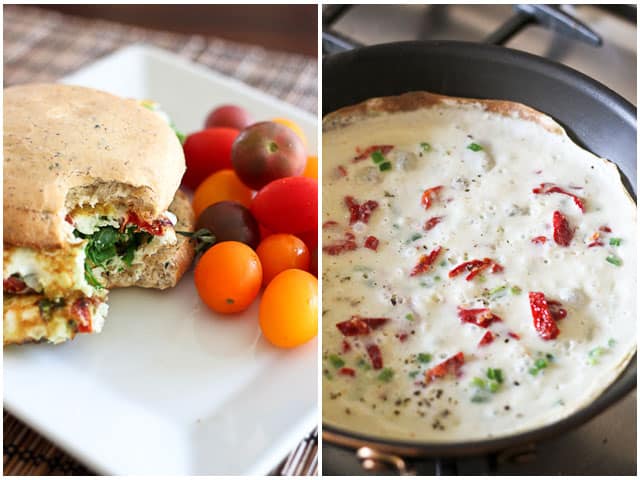 Spinach and Sun Dried Tomatoes Omelet Sandwich | by Sonia! The Healthy Foodie